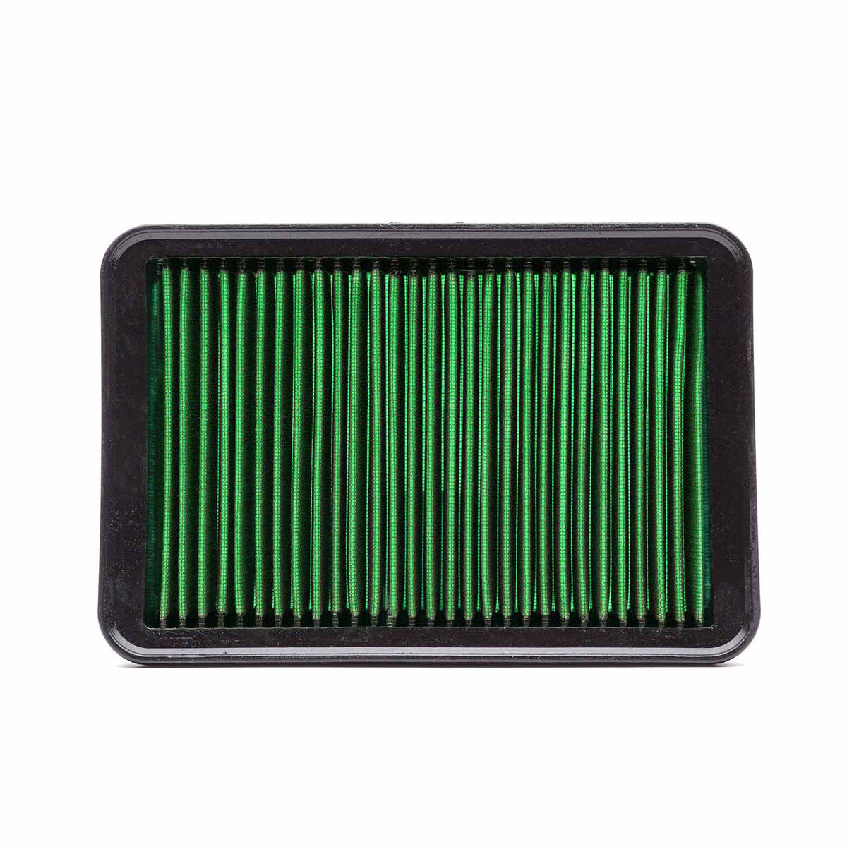 COBB high flow air filter – Mitsubishi Evo X / Ralliart – green cotton filter, top view