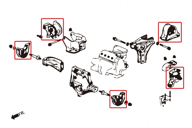 HARDRACE Hardened Engine Mount - Honda Civic (EK/EJ/EM1) - Street Version - Image 2