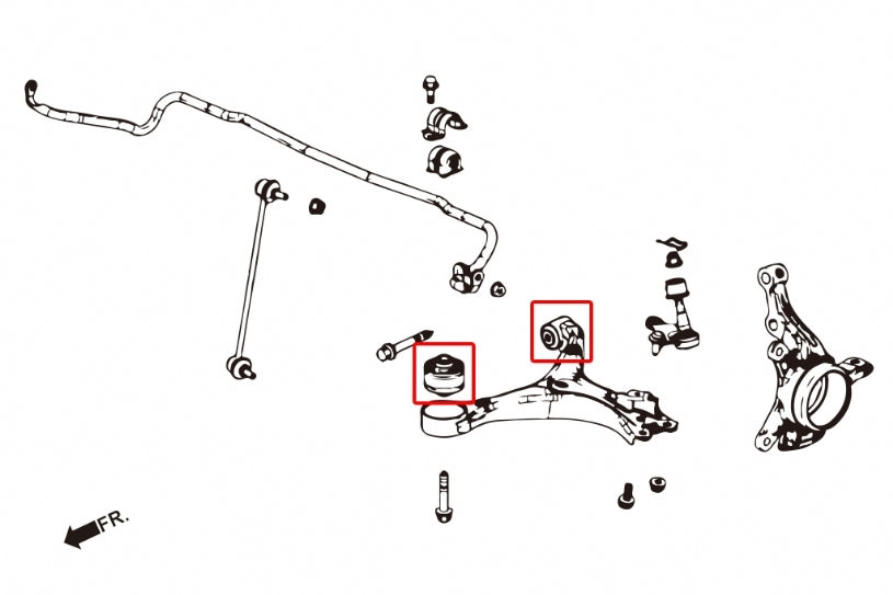 HARDRACE Front Lower Arm Bushing - Honda Civic (FG/FB) - Hardened Rubber - Not for CIVIC SI '14- use - Image 2