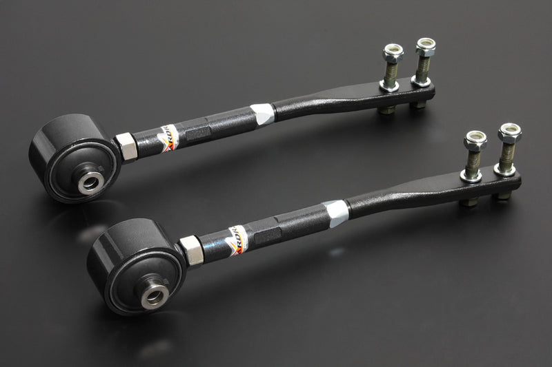 HARDRACE Front Tension/Caster Rod - Nissan Skyline GTS-T (R32/R33/R34) / Skyline GT-R (R33/R34/R32) / Stagea (WC34) - Hardened Rubber - Black - HARDRACE
