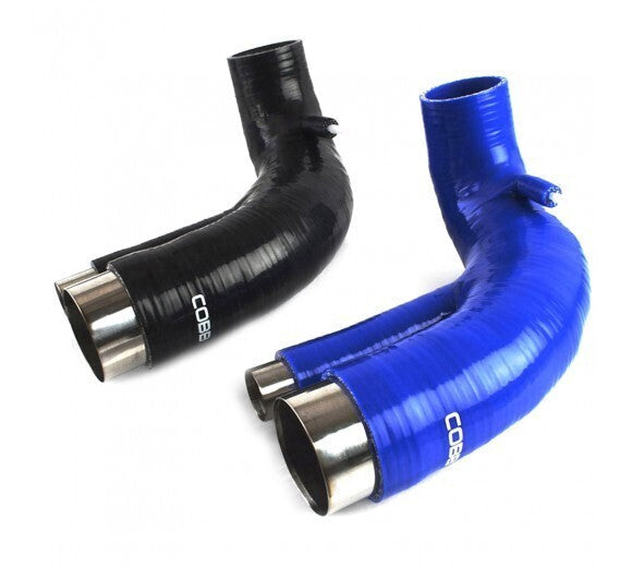 COBB turbo inlet hose – Mazda3 MPS and Mazda6 MPS – black and blue hoses with steel sleeves
