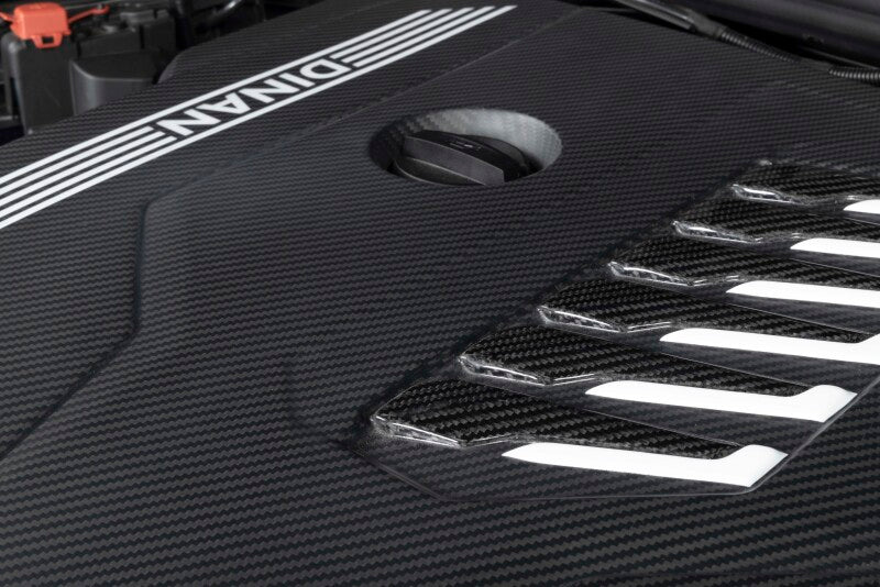 Dinan Matte Carbon Fibre Engine Cover with Gloss Accents - BMW B58D (G01/G02/G20/G22/G23/G26/G42) - Image 2