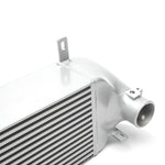 COBB front mount intercooler – Ford Focus RS – silver cast end tank and outlet close-up - Cobb Tuning Thumbnail