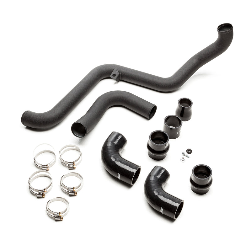 COBB intercooler hard pipe kit – Ford Focus RS LZ – hot and cold pipes, couplers and clamps laid out - Cobb Tuning