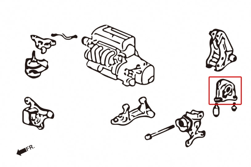 HARDRACE Rear Hardened Engine Mount - Honda Integra (DC5) / Stream (RN1-RN5) / Civic (EM2/ES1/EP3) - Image 2