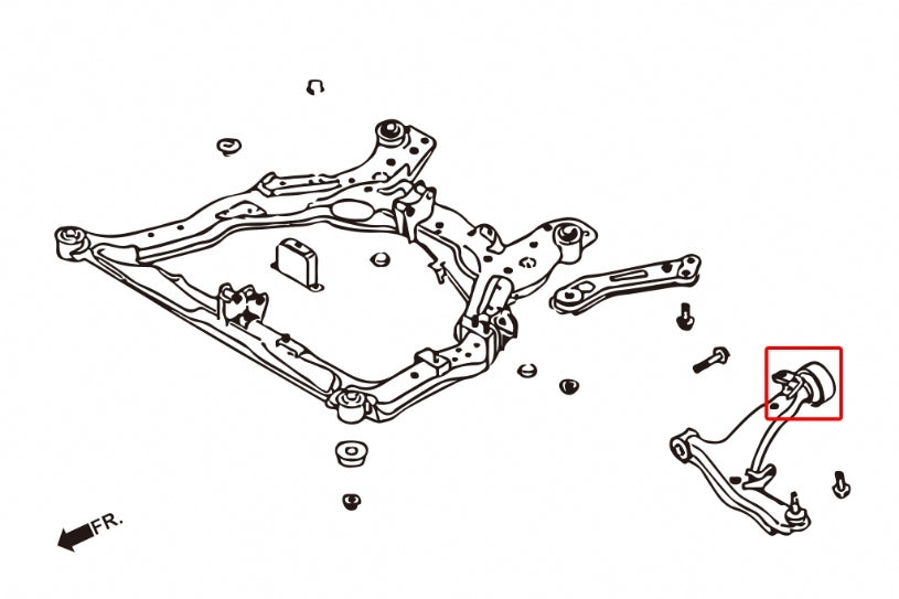 HARDRACE Front Lower Arm Bush Rear - Nissan Maxima (J31) / Murano (Z50) - Hardened Rubber - Image 2