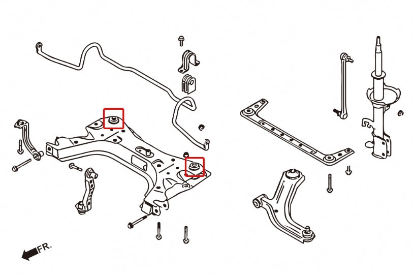 HARDRACE Front Cross Member Bush - Nissan Tiida (C11) / Cube (Z12) - Hardened Rubber - Image 2