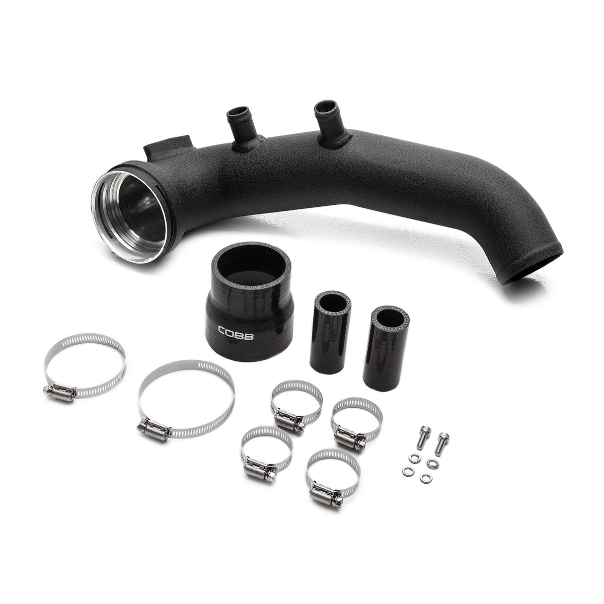 COBB black charge pipe – BMW N54 – wrinkle black pipe, silicone couplers, clamps and hardware