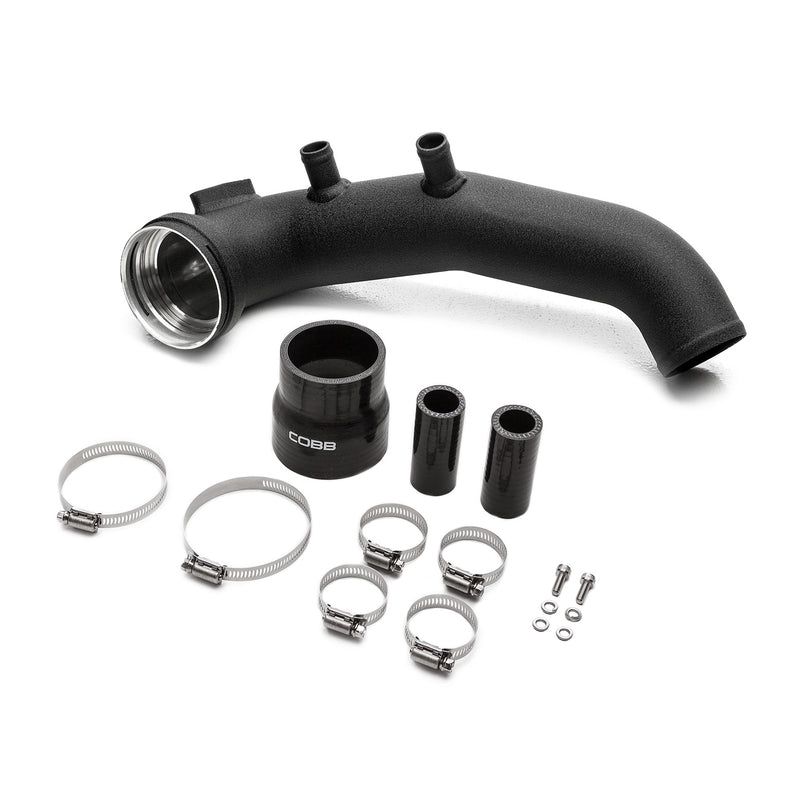 COBB black charge pipe – BMW N54 – wrinkle black pipe, silicone couplers, clamps and hardware - Cobb Tuning
