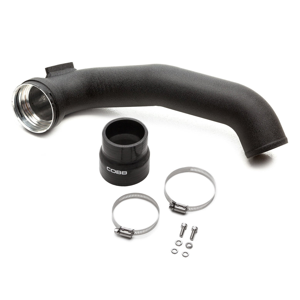 COBB charge pipe – BMW 135i / 335i N55 – black pipe with coupler, clamps and hardware