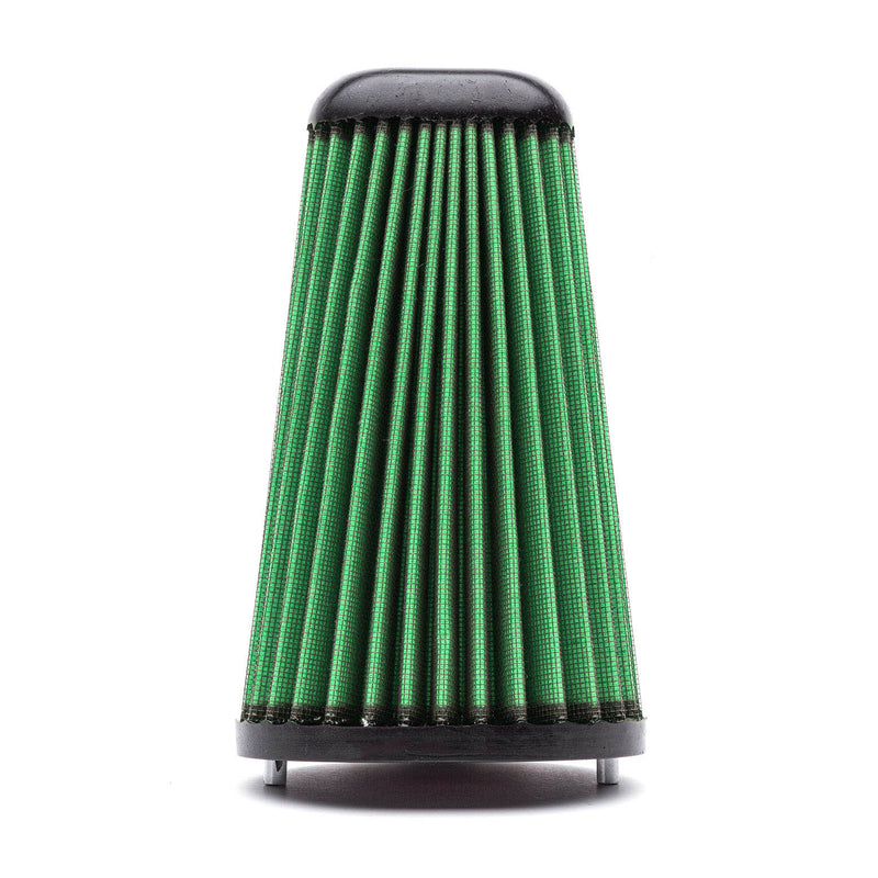 COBB high flow air filter – Porsche 981 Cayman and Boxster – green woven filter, side view - Cobb Tuning