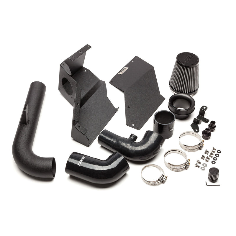 COBB SF intake system – VW Golf GTI Mk6 – airbox, tube, filter, couplers and hardware laid out - Cobb Tuning