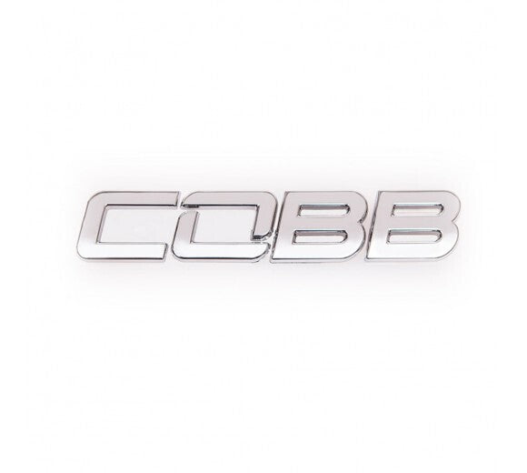 COBB vehicle badge – chrome COBB lettering front view