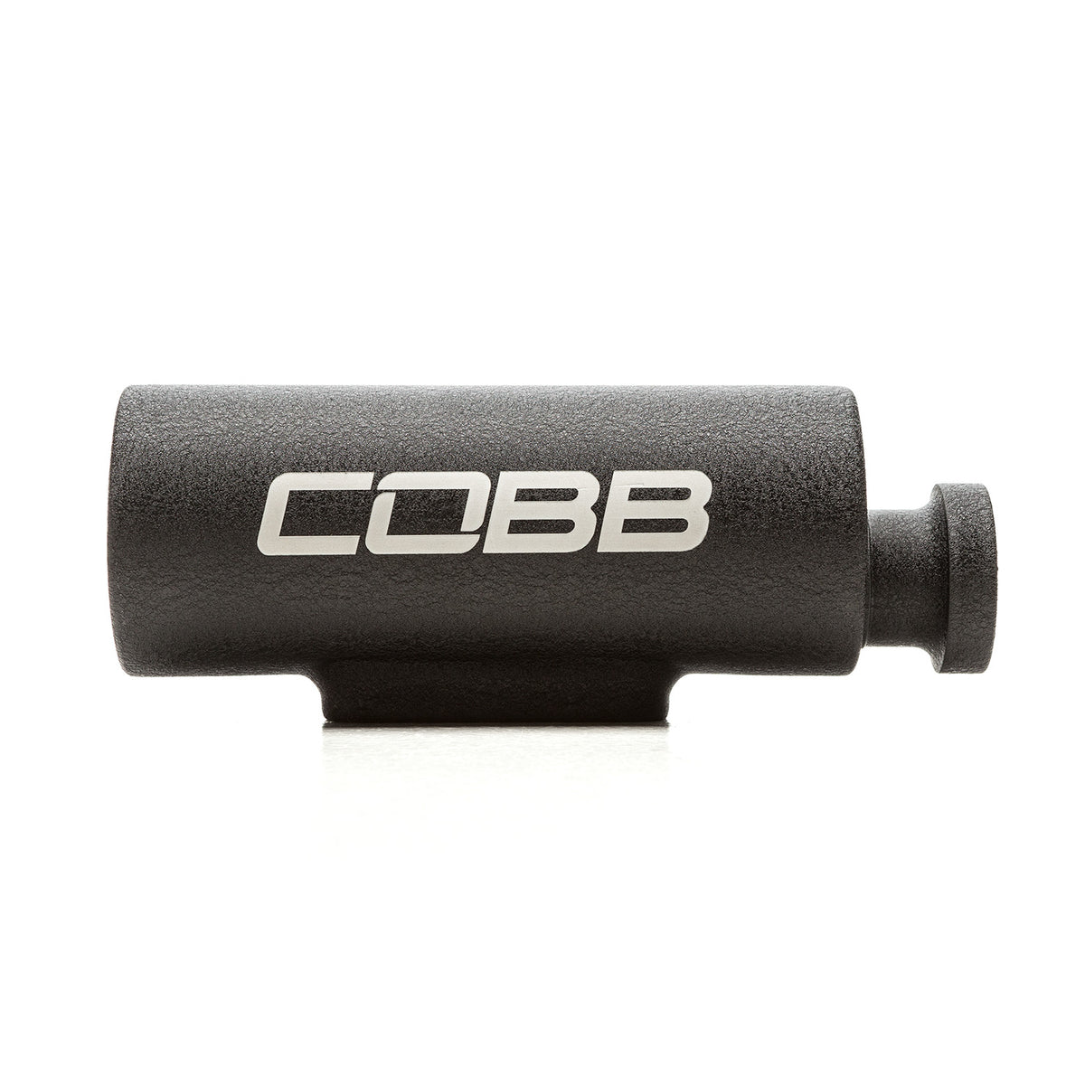 COBB coolant overflow tank – Subaru WRX/STI GD – black tank with COBB logo side view