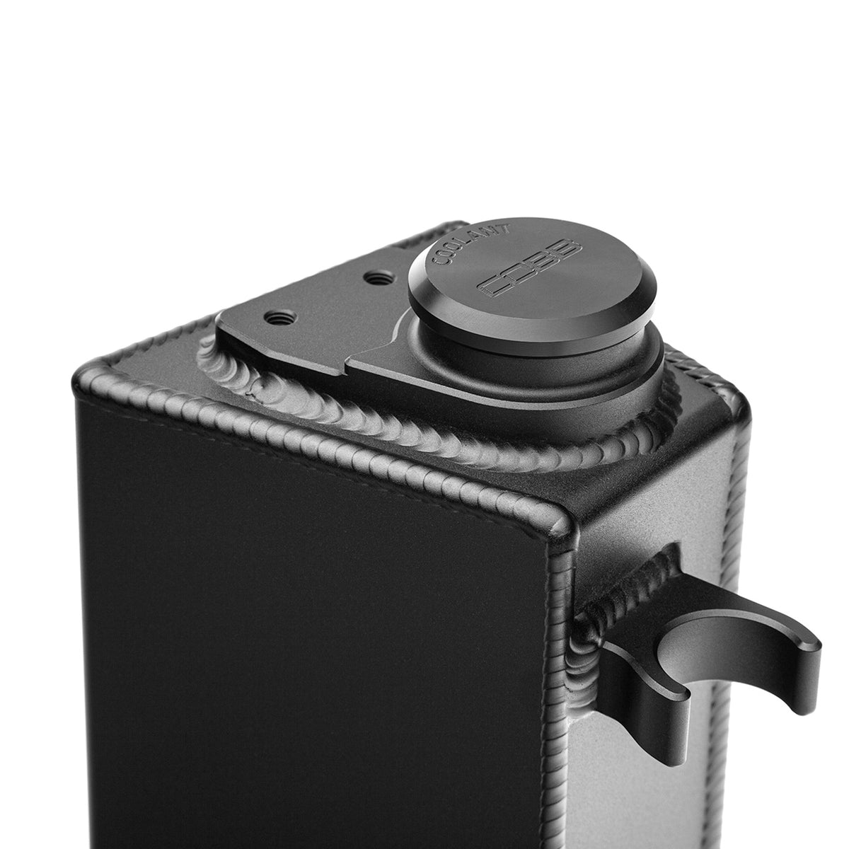 COBB coolant overflow tank – Subaru WRX/STI VA – welded seams and cap close-up