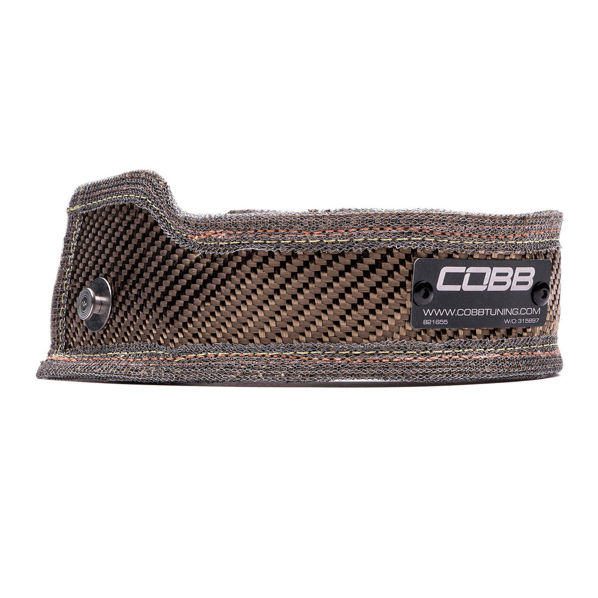 COBB turbo blanket – Subaru EJ turbo – side profile with COBB badge