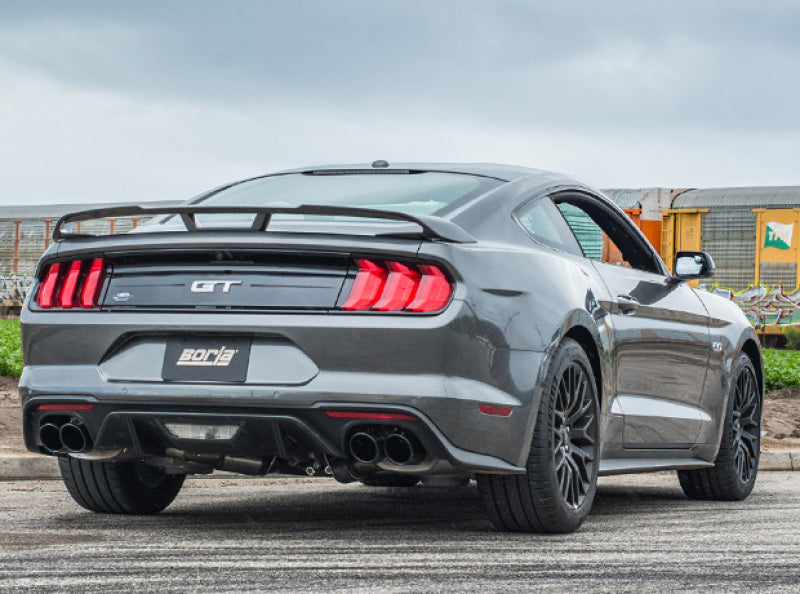 Borla Cat-Back Exhaust - Ford Mustang GT Coupe (S550) - ECE Active Exhaust Black Chrome Tips 2018-2020 - Image 2