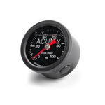 ACUITY 100 psi fuel pressure gauge, universal, satin black – three-quarter view of the face and case - Acuity Thumbnail