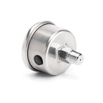 ACUITY 100 psi fuel pressure gauge, universal, polished stainless – rear view of the 1/8 NPT fitting - Acuity Thumbnail