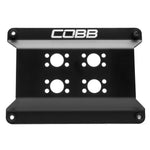 COBB number plate relocation mount – Subaru WRX, BRZ and 86 – black aluminium backing plate, front view - Cobb Tuning Thumbnail