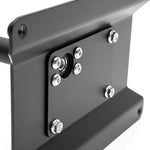 COBB number plate relocation mount – Subaru WRX, BRZ and 86 – pivot mount on the back of the plate, close-up - Cobb Tuning Thumbnail