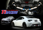 Ti RACING dual mufflers seen from below the rear bumper, with two Toyota 86 coupes - Tomei Thumbnail