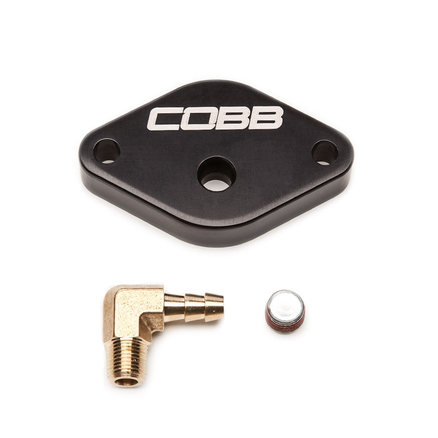 COBB sound symposer delete – Ford Focus ST – black plate with COBB logo, elbow and plug