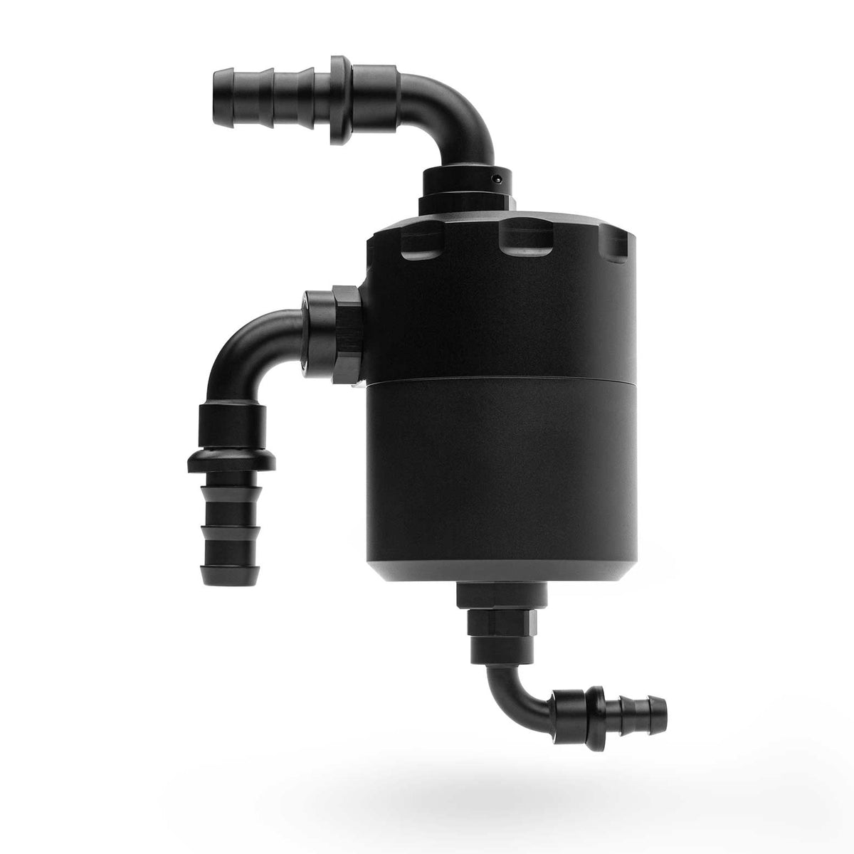 COBB air oil separator – Ford Focus RS LZ – canister side view with barbed fittings
