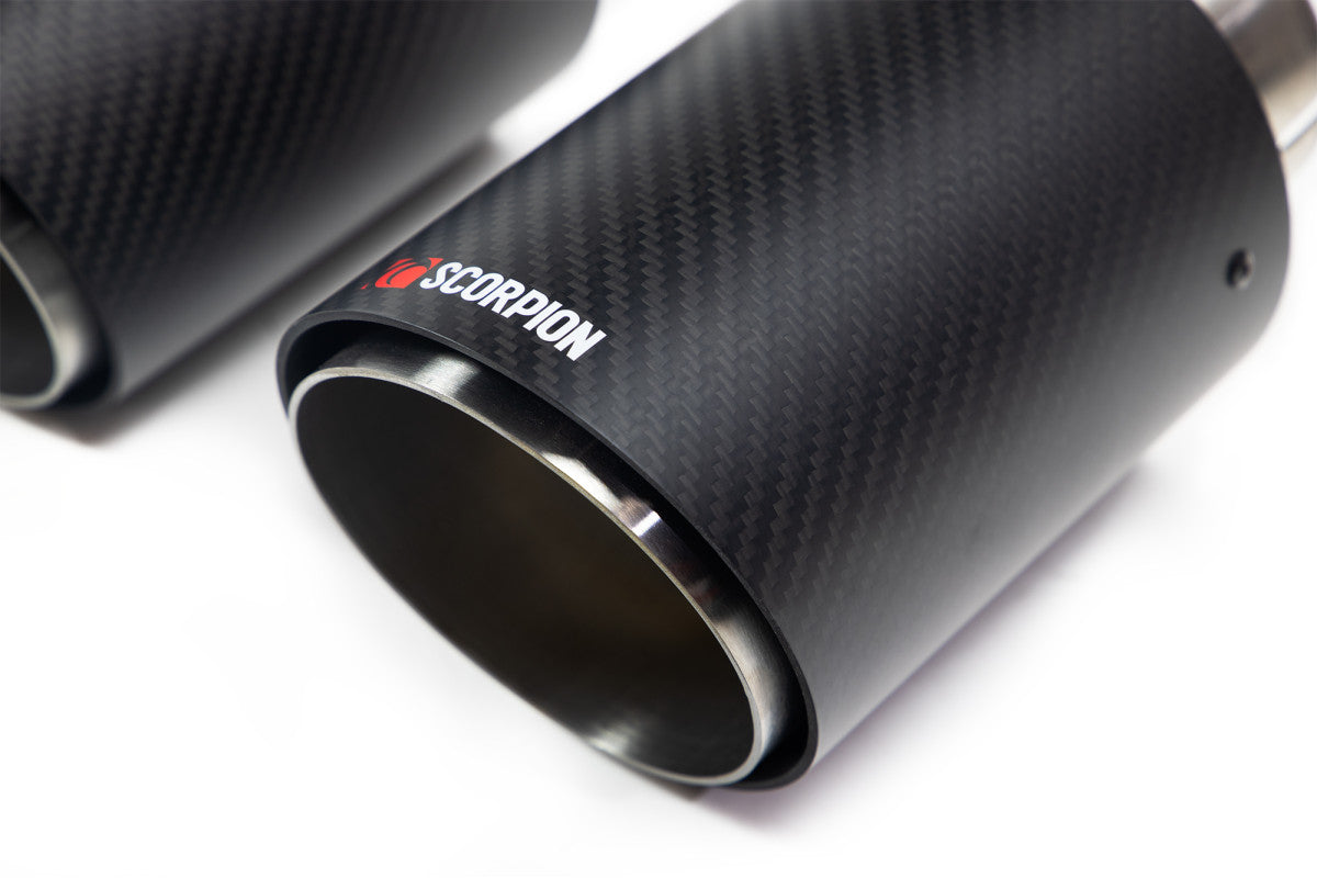 Scorpion Quad 90mm Ascari Carbon Fibre Tailpipe Trim - Universal Scorpion Fitment