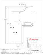 Brembo wheel clearance drawing for the 316mm rear GT kit (2Ex.5001) - Brembo Thumbnail