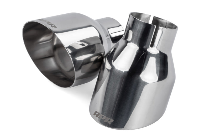 APR Single-Walled Slash-Cut Exhaust Tips - Universal - 4in Polished Silver - APR