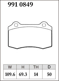 Pad Shape for DIXCEL Rear Brake Pads – Commodore (VF) / Falcon (FG/FGX) / Camaro (Gen 5) / SRT (LX/WK2) – Brembo