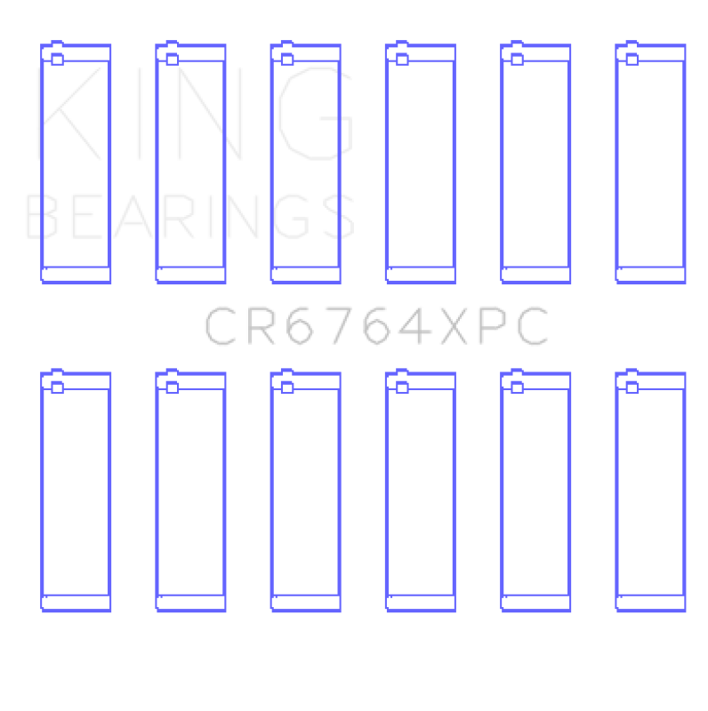 King CR6764XPC rod bearing set – line drawing of the 12 shells
