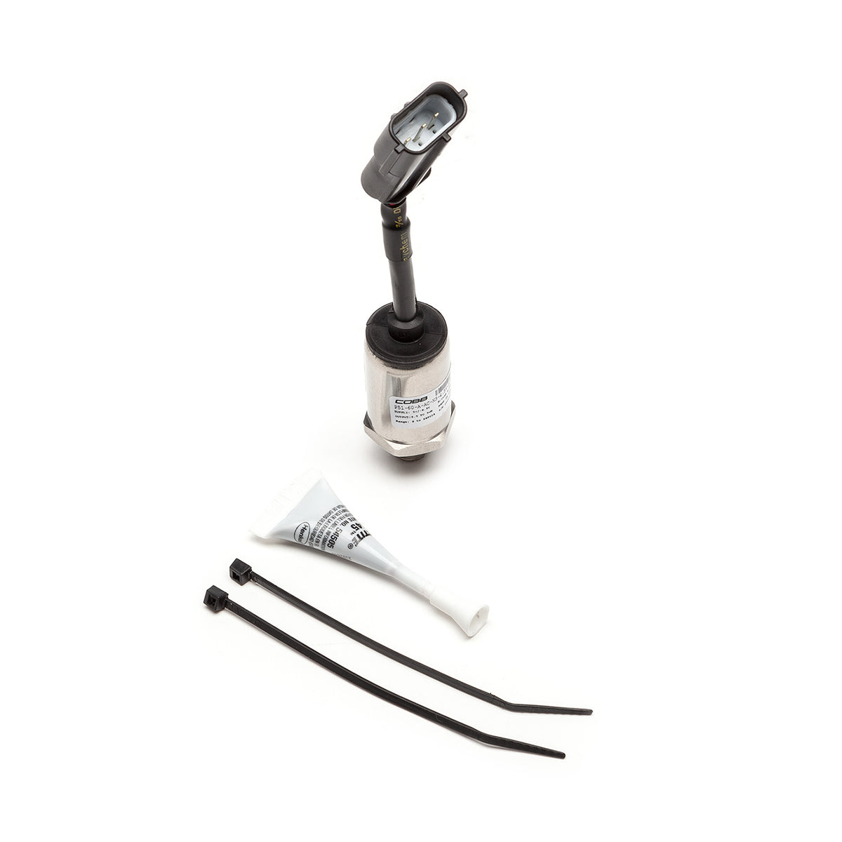 COBB 4 bar MAP sensor – kit contents with sensor, small tube and cable ties