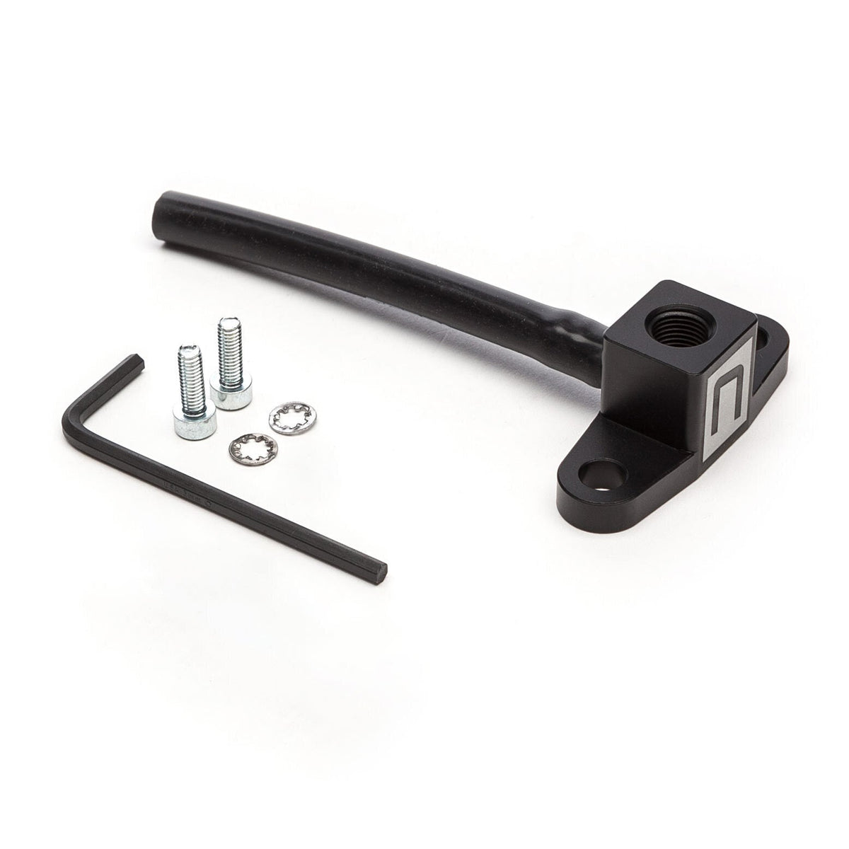 COBB MAP sensor adapter – black billet adapter with tube, bolts, washers and hex key