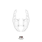 LEYO clear paddle shift extension – VW GTI / R – clear pair, line drawing - LEYO Thumbnail