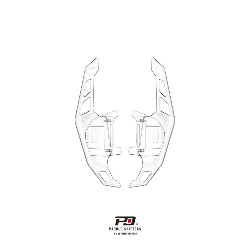 LEYO clear paddle shift extension – VW GTI / R – clear pair, line drawing - LEYO