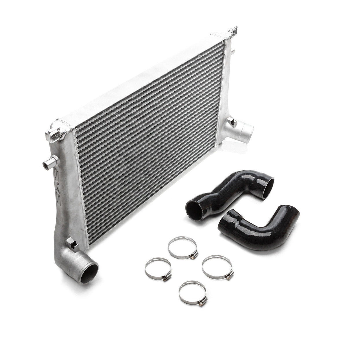 AMS front mount intercooler – VW Golf GTI/R Mk7 – core with silicone hoses and clamps