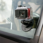 Scosche MagicMount action mount kit – camera on suction base on a side window (product illustration) - Cobb Tuning Thumbnail