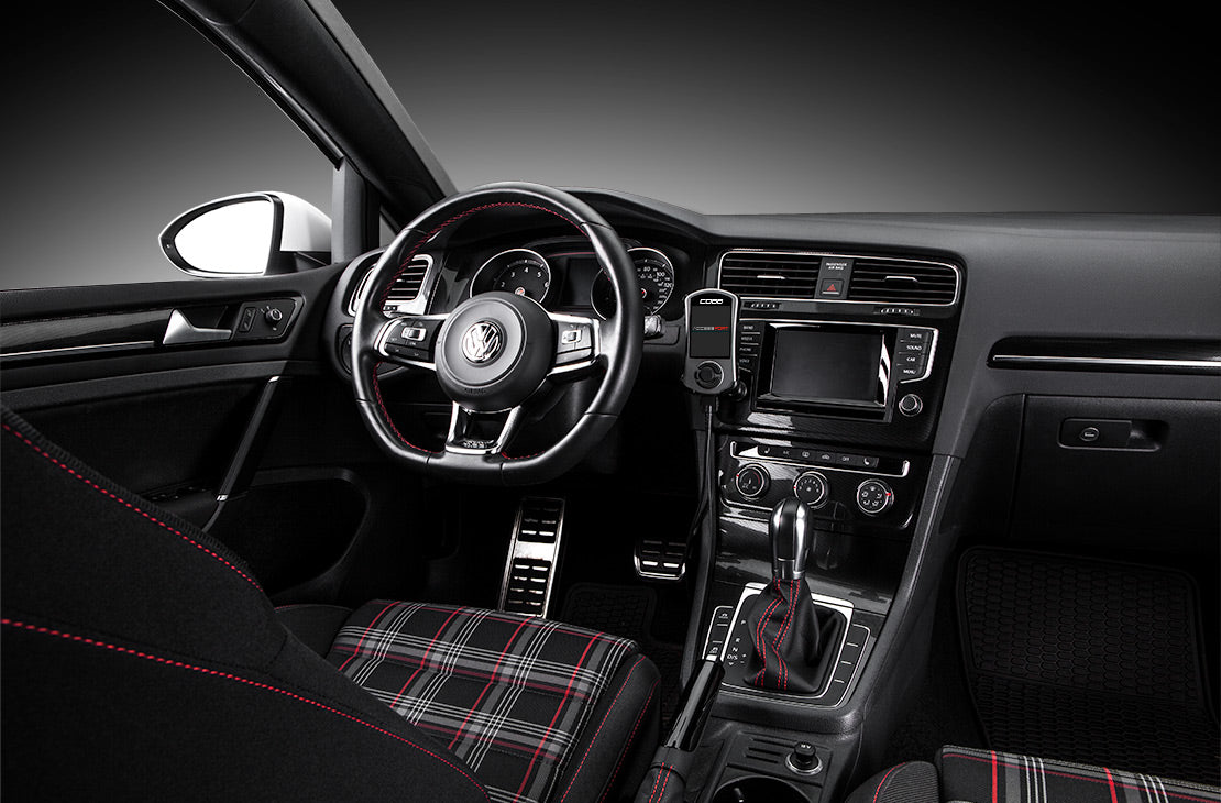 COBB Accessport V3 mounted in a Volkswagen Golf GTI Mk7 cabin