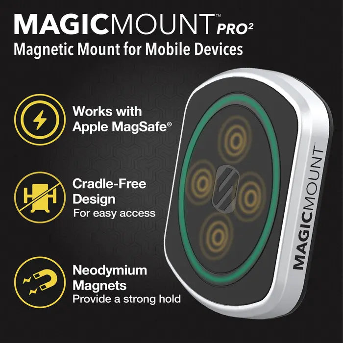 Scosche MagicMount Pro 2 Accessport mount – magnetic head features graphic