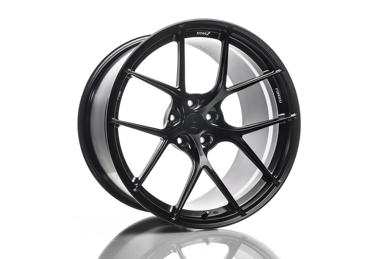 Titan 7 T-S5 forged split 5-spoke wheel in Machine Black, 18x9.5 +28 5x114.3 - Titan7