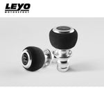 LEYO black Alcantara DSG shift knob (silver anodised) – two knobs side by side - LEYO Thumbnail