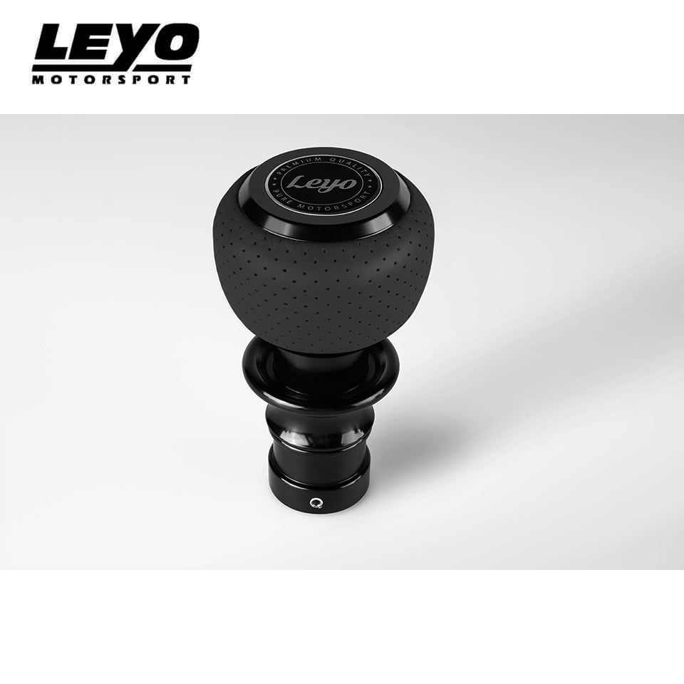 LEYO black Nappa DSG shift knob – front three-quarter view
