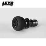 LEYO black Nappa DSG shift knob – lying on side, top badge view - LEYO Thumbnail
