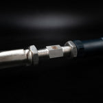 Suspension Secrets rear camber arm, close-up of the stainless steel adjuster and lock nuts - Suspension Secrets Thumbnail
