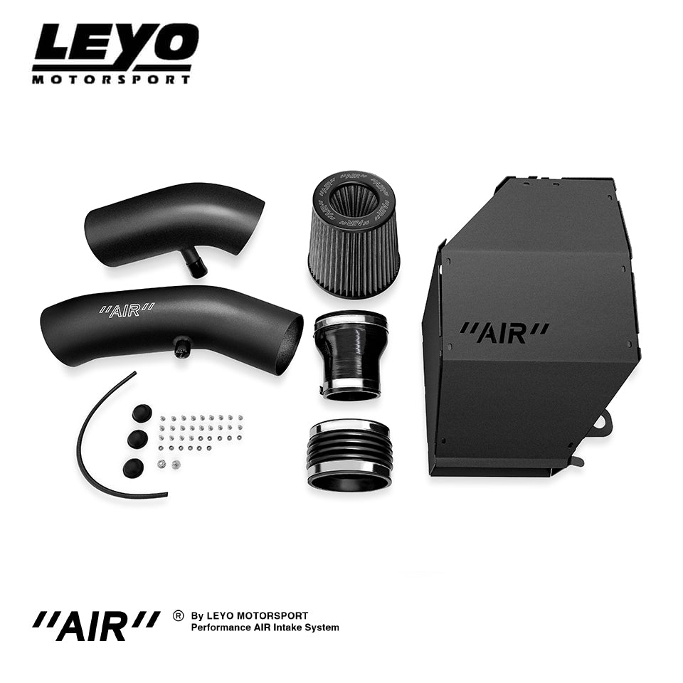 LEYO EVO 4" cold air intake – Audi 2.5 TFSI – kit contents laid out