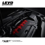 LEYO EVO 4" cold air intake – fitted to Audi RS3 8Y, engine bay with red coil cover - LEYO Thumbnail