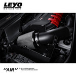 LEYO EVO 4" cold air intake – fitted, double cone filter in airbox close-up - LEYO Thumbnail
