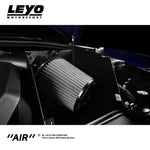 LEYO 4" cold air intake – fitted, filter inside heat shield close-up - LEYO Thumbnail